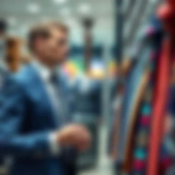 A fashion enthusiast selecting the perfect zip-up necktie from a well-organized display.