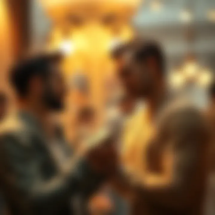 Emotional moment of gifting a necklace