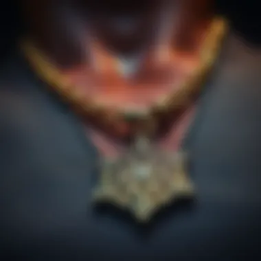 Close-up of a necklace with intricate design