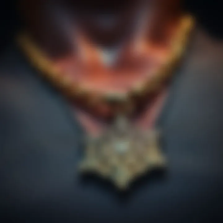 Close-up of a necklace with intricate design