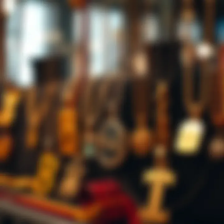 Stylish display of various necklace styles