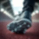 Close-up of a sprinting spike showcasing its studded sole