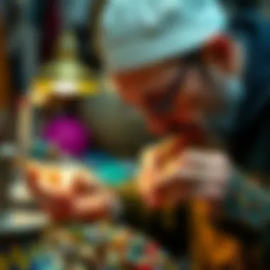 Artisan crafting Murano lampwork beads with precision