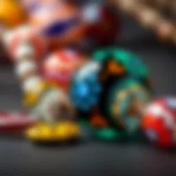 Vibrant Murano lampwork beads showcasing intricate designs