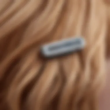 Close-up of a no crease hair clip showcasing its material texture