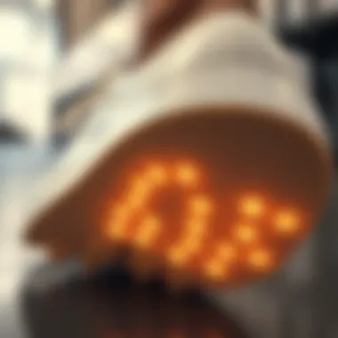 A close-up view of non-slip sole technology