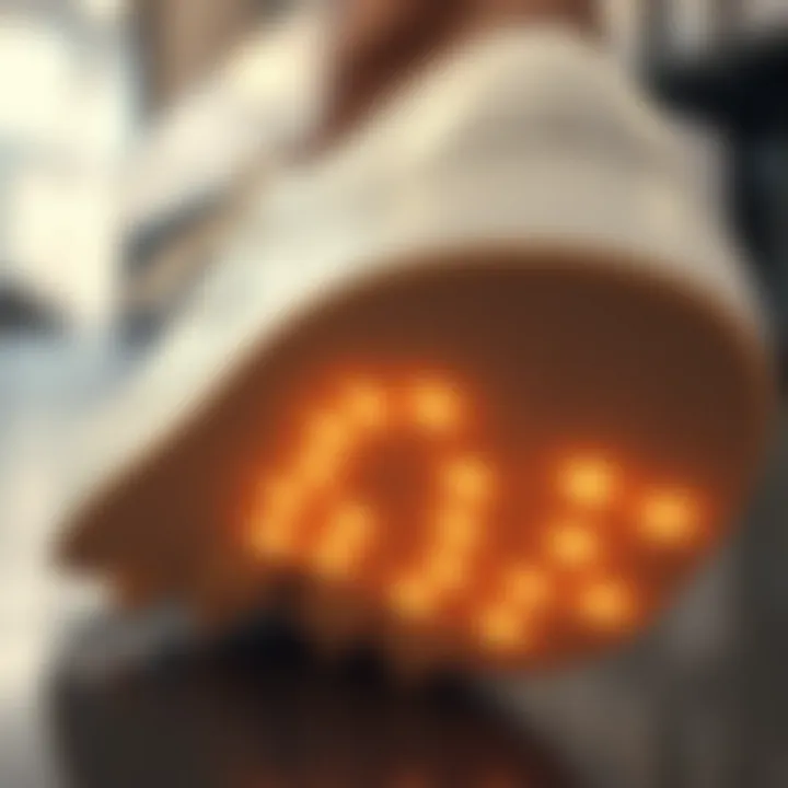 A close-up view of non-slip sole technology