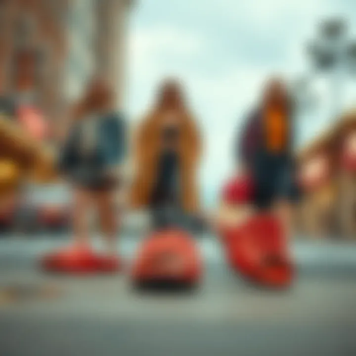 Fashionable outfits paired with peep slippers for a modern look