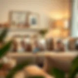 A cozy living room featuring personalized 3D photo throw pillows