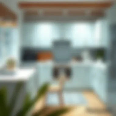 Aesthetic Integration of Anti-Fatigue Mat in Kitchen Space A beautifully arranged kitchen featuring an anti-fatigue mat