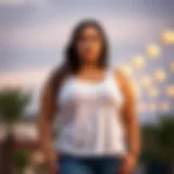 A stylish plus size cotton tank showcasing versatility in casual wear.