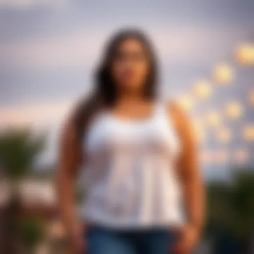 A stylish plus size cotton tank showcasing versatility in casual wear.