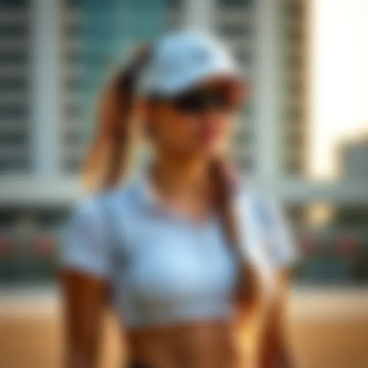 Fashion-forward styling of polo sports bra sets in contemporary athletic wear