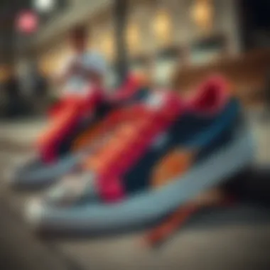 Stylish Puma canvas shoes showcasing vibrant colors and patterns.