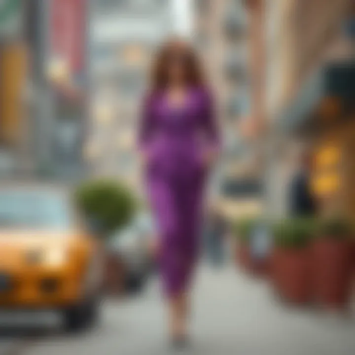 Stylish ensemble featuring a purple skirt suit for various occasions