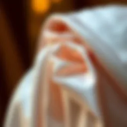 Close-up of a luxurious silk bonnet highlighting its texture