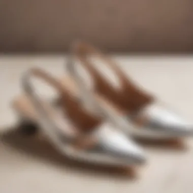 Close-up of sustainable slingback flats made from eco-friendly materials