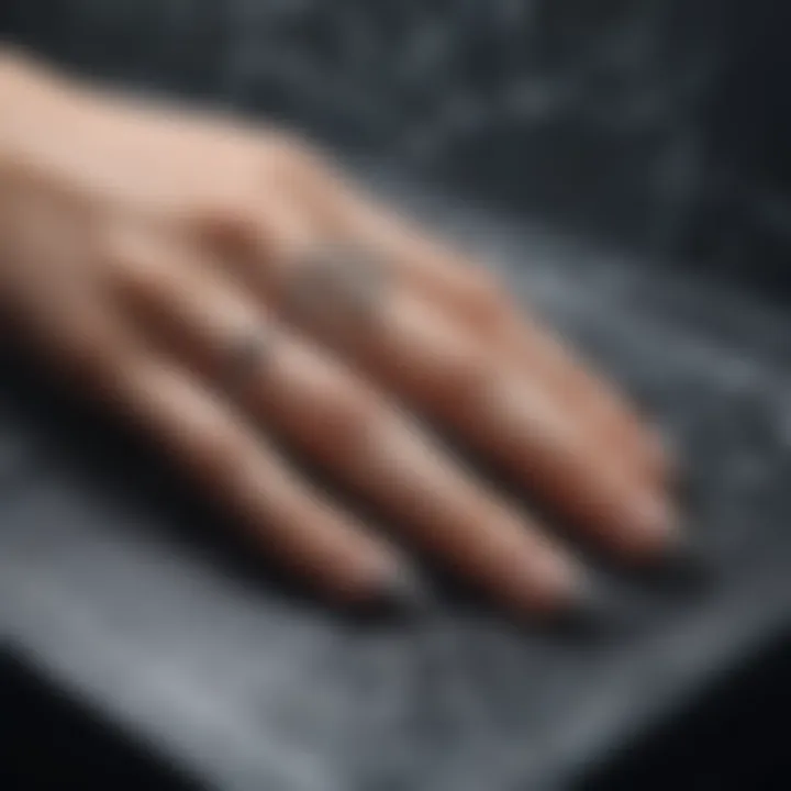 Artistic display of spider web press-on nails in an elegant setting