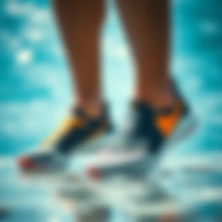 Comparison of various swim shoe designs highlighting functionality and style