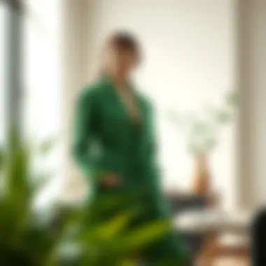 Stylish Green Ensemble Stylish green ensemble showcased in a modern setting