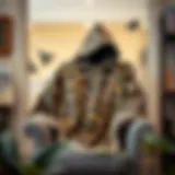 Cheetah print blanket hoodie draped over a stylish chair