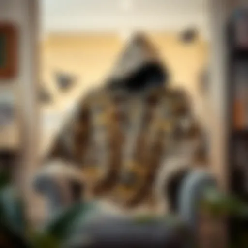 Cheetah print blanket hoodie draped over a stylish chair