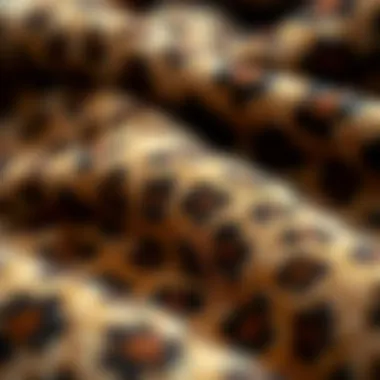 Close-up of the luxurious fabric of a cheetah print blanket hoodie