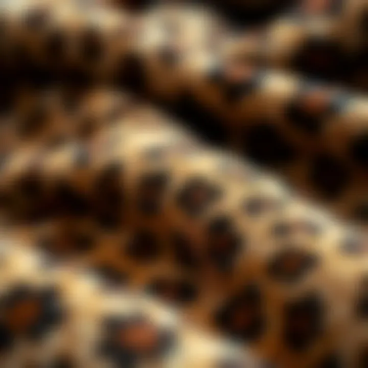 Close-up of the luxurious fabric of a cheetah print blanket hoodie