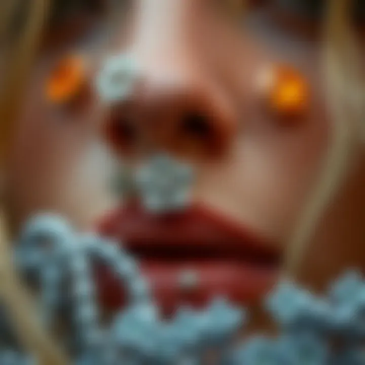 Variety of materials for flower stud nose rings