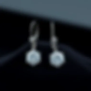 S925 diamond earrings displayed elegantly on a black velvet background