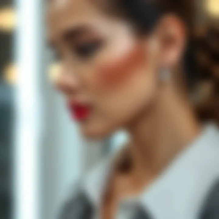 A fashionable individual showcasing S925 diamond earrings in a stylish outfit