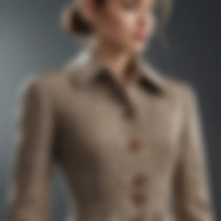 Sustainable aspects of the button front tweed dress represented by eco-friendly materials