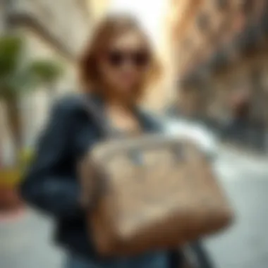 Leopard Print Laptop Bag with Casual Outfit Leopard print laptop bag paired with casual outfit