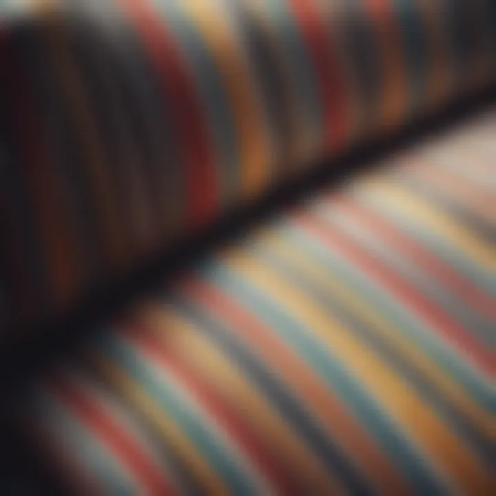 Close-up of stripe fabric highlighting texture and pattern.