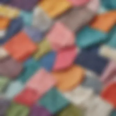 Close-up of fabric swatches for tankinis