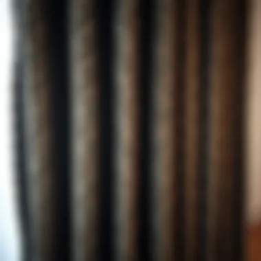 Close-up of braided curtain textures and patterns