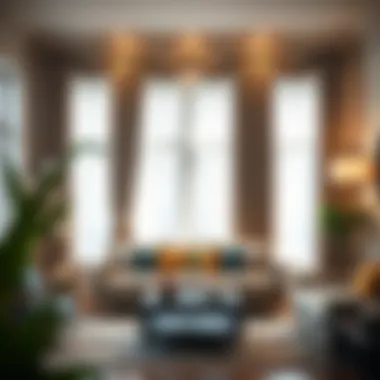 Stylish living room featuring braided curtains