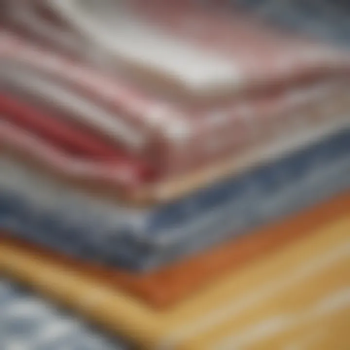 Variety of fabrics used for crafting tablecloths displayed together