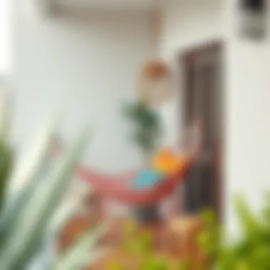 Chic Balcony Setup Balcony setup showcasing hammock and decor