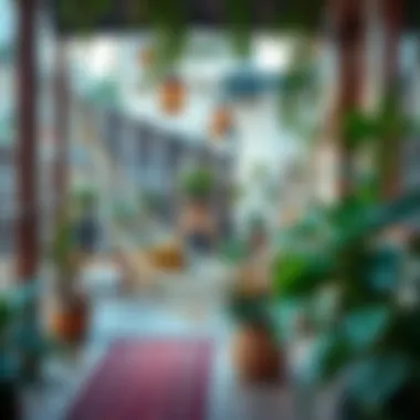 Cozy Balcony Oasis Cozy balcony with a hammock and plants