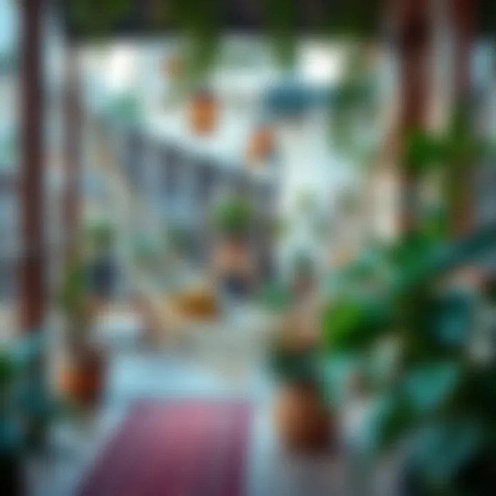 Cozy Balcony Oasis Cozy balcony with a hammock and plants