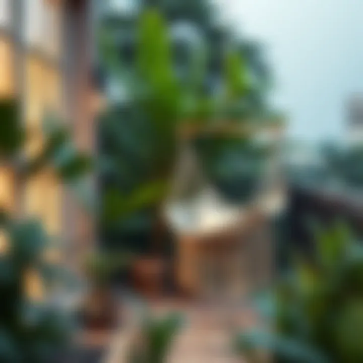 Nature-Inspired Balcony Retreat Nature-inspired balcony with a hanging hammock