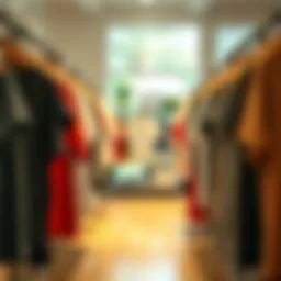 Diverse styles of extra large t-shirts on display