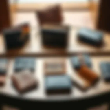 Diverse Styles of Accordion Wallets Variety of accordion wallets displayed in a sophisticated layout