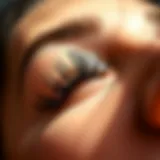 Elegant close-up of thin magnetic lashes showcasing their intricate design.