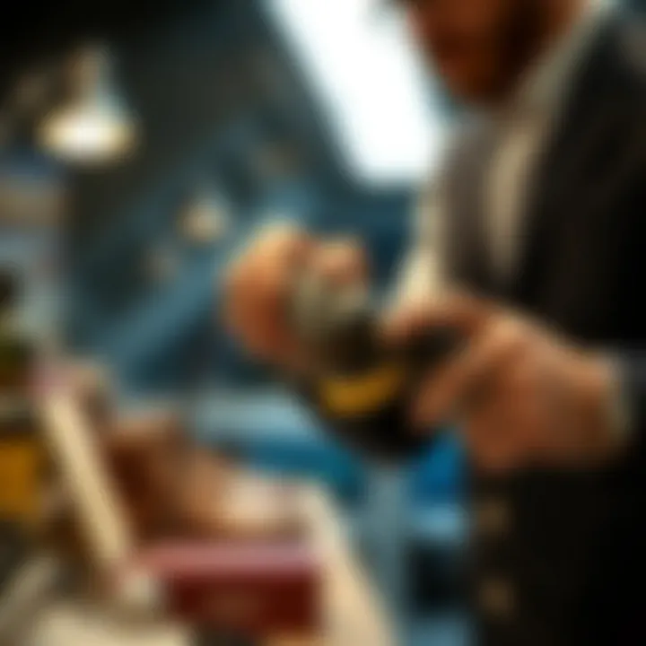 Demonstrating Functionality of Electric Polisher User demonstrating the functionality of an electric shoe polisher