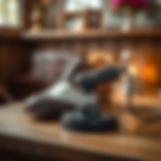 Elegant electric shoe polisher on a wooden surface