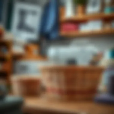 Organized sewing space highlighting a well-maintained basket.