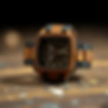 Sustainability in Square Wooden Watch Design Modern square wooden watches showcasing sustainable materials