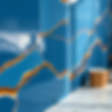 Close-up view of solid color peel and stick backsplash texture